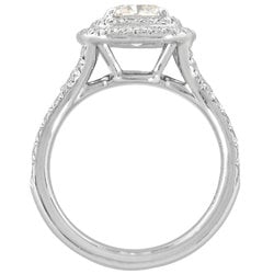 Tiffany & Co. Soleste cushion cut double halo ring, diamond 0.96ct, size 6, Pt950, ladies