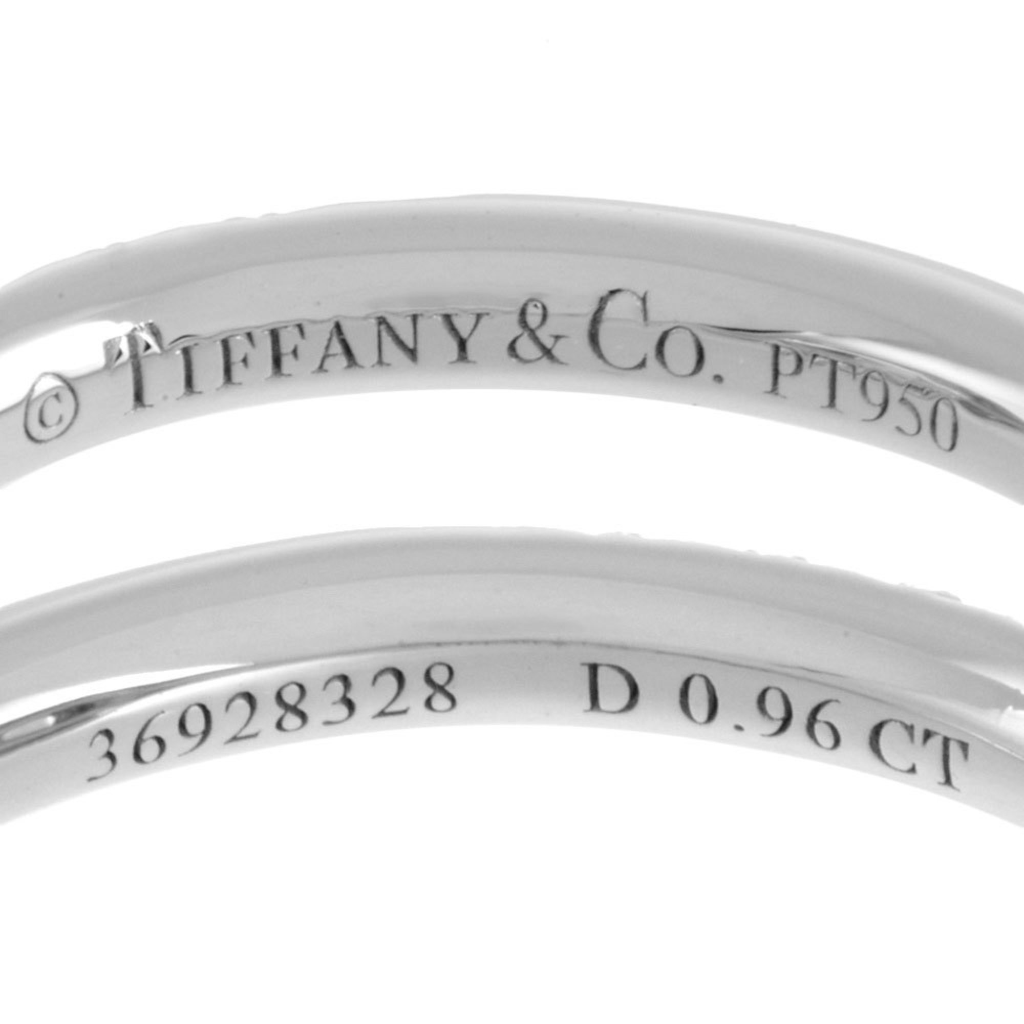 Tiffany & Co. Soleste cushion cut double halo ring, diamond 0.96ct, size 6, Pt950, ladies