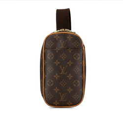 Louis Vuitton Monogram Pochette Ganju Body Bag Waist M51870 Brown PVC Leather Men's LOUIS VUITTON