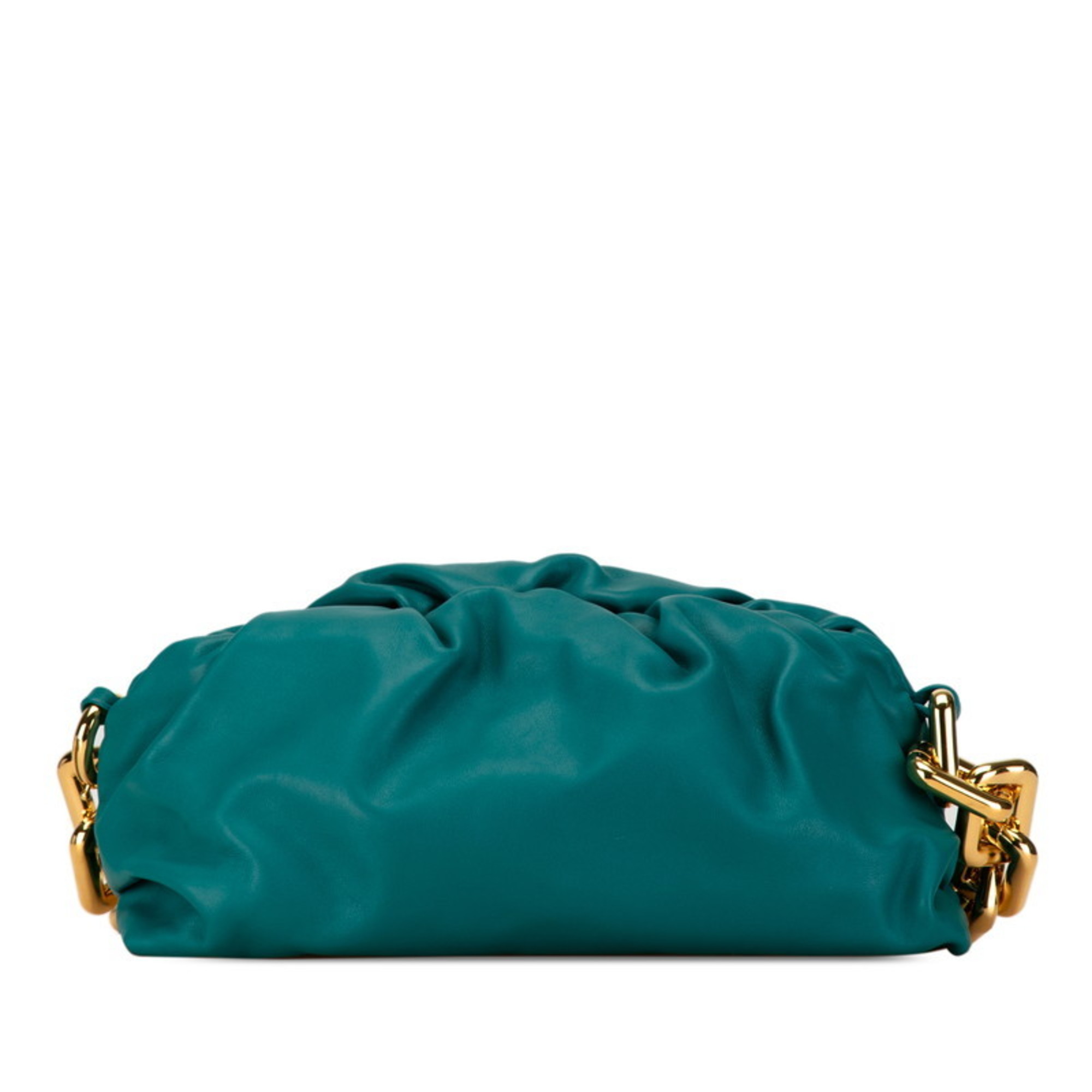 Bottega Veneta The Chain Pouch Bag Mallard Blue Green Leather Women's BOTTEGAVENETA