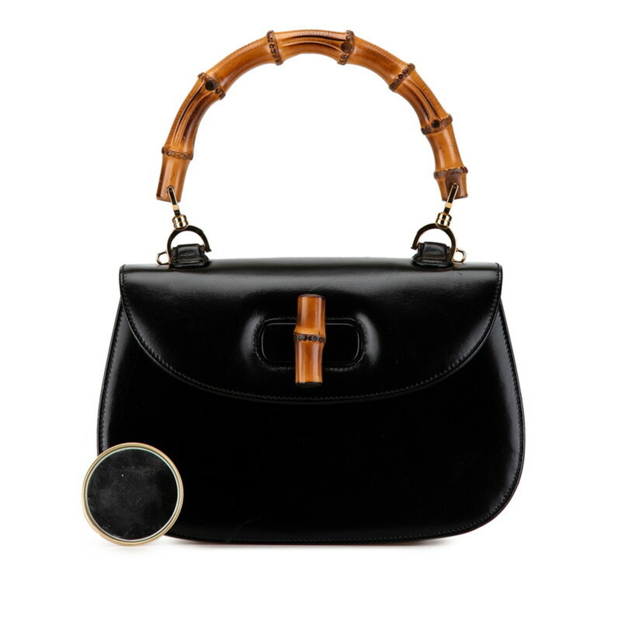 Gucci Bamboo Handbag 000 926 0633 Black Leather Women's GUCCI