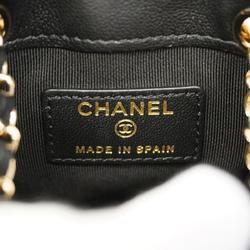 Chanel Shoulder Bag Matelasse Chain Lambskin Black Women's