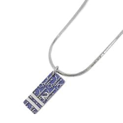 Christian Dior Necklace Trotter Metal Silver Blue Women's