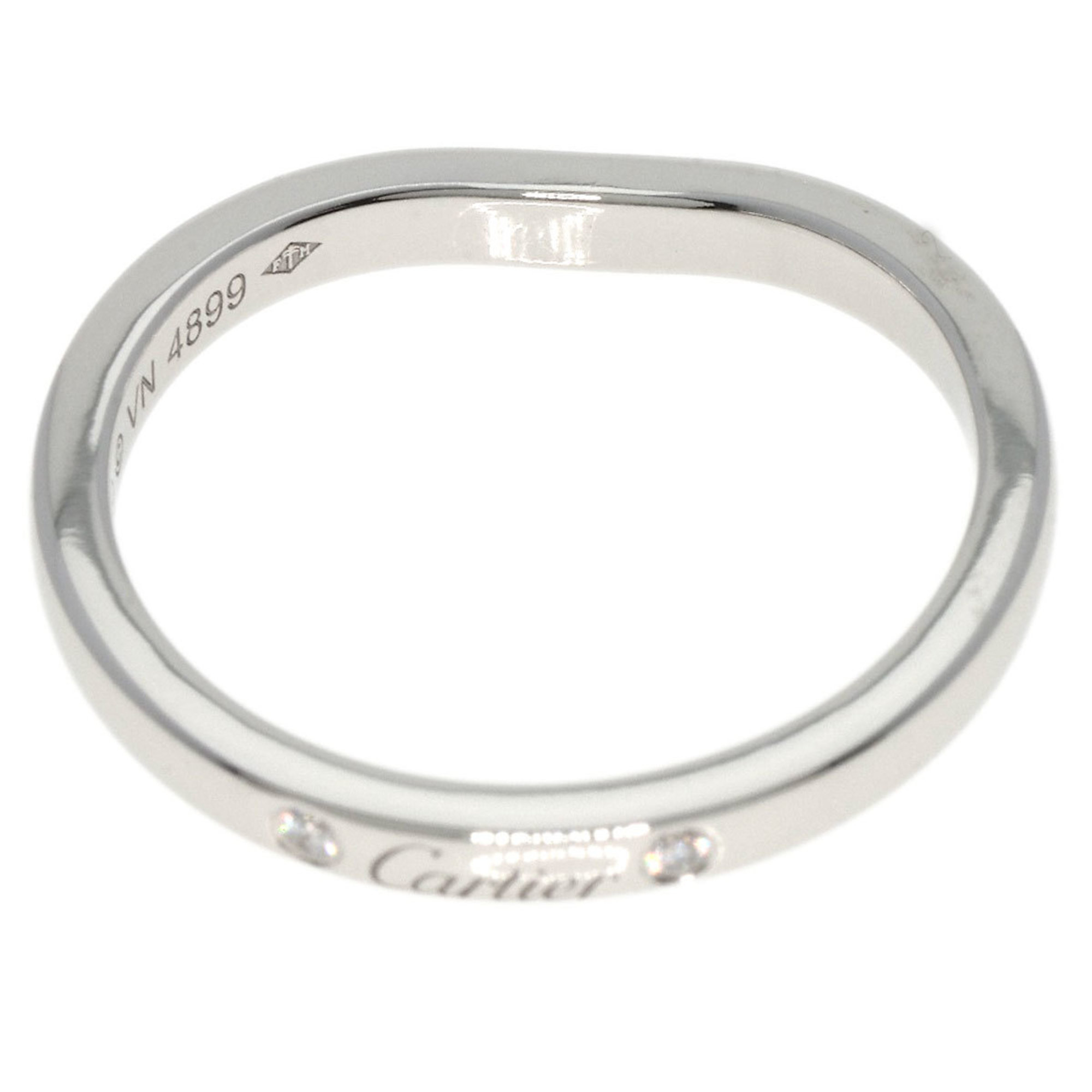 Cartier Ballerina Curve 3P Diamond #49 Ring Platinum PT950 Women's CARTIER