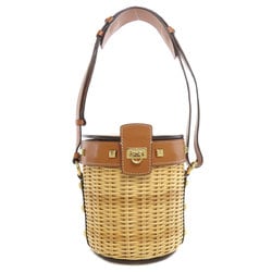 Salvatore Ferragamo Rattan Bag Shoulder Raffia Women's