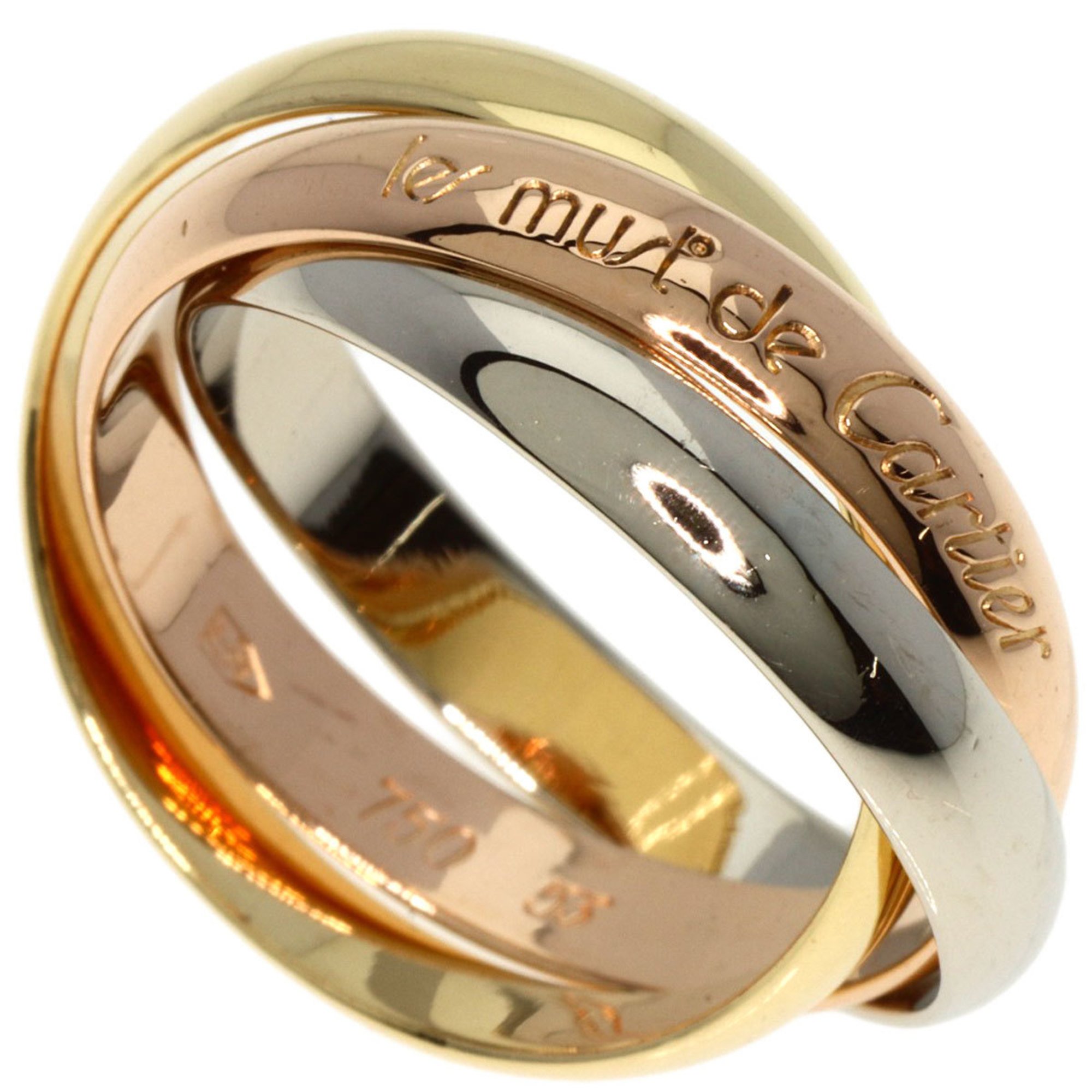 Cartier Trinity #53 Ring, K18 Yellow Gold, K18WG, K18PG, Women's, CARTIER