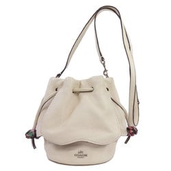 Coach F57543 Flower Shoulder Bag Leather Women's COACH