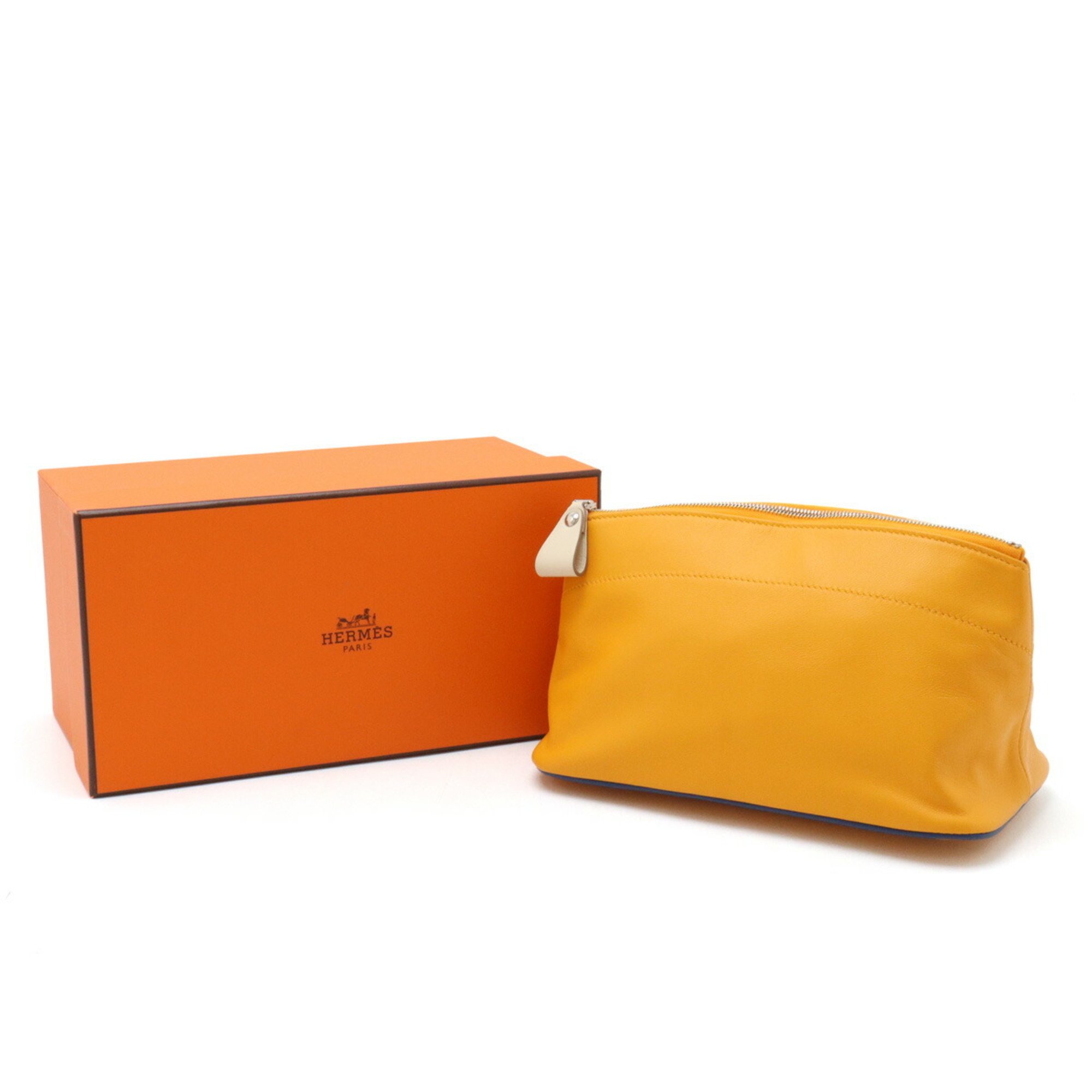 HERMES Hermes Touboyu MM Pouch Multi-Pouch Leather Swift Orange C Stamp