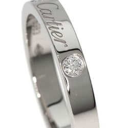 Cartier Engraved 2P Diamond #50 Ring Platinum PT950 Women's CARTIER