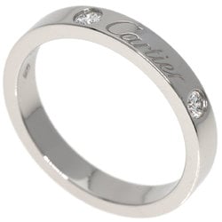 Cartier Engraved 2P Diamond #50 Ring Platinum PT950 Women's CARTIER