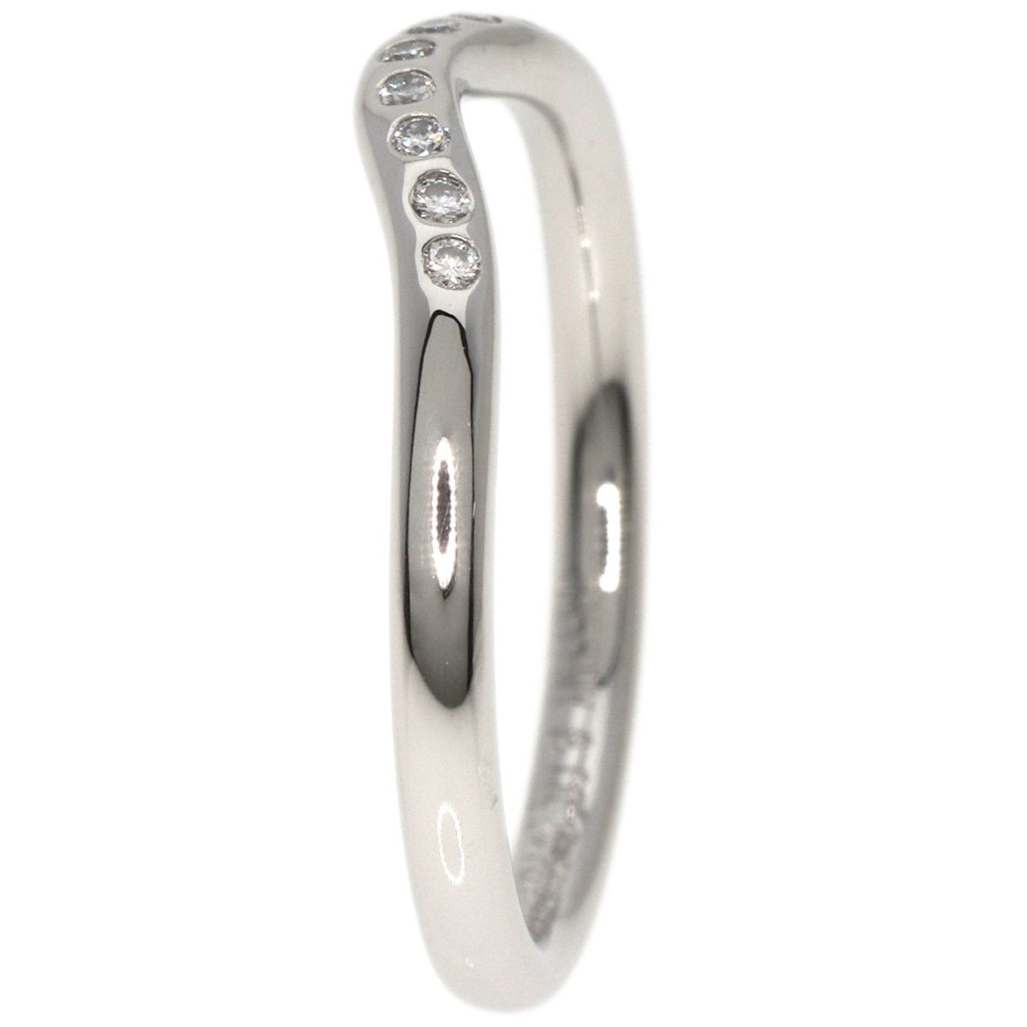 Tiffany & Co. Curved Band Diamond Ring, Platinum PT950, Women's, TIFFANY