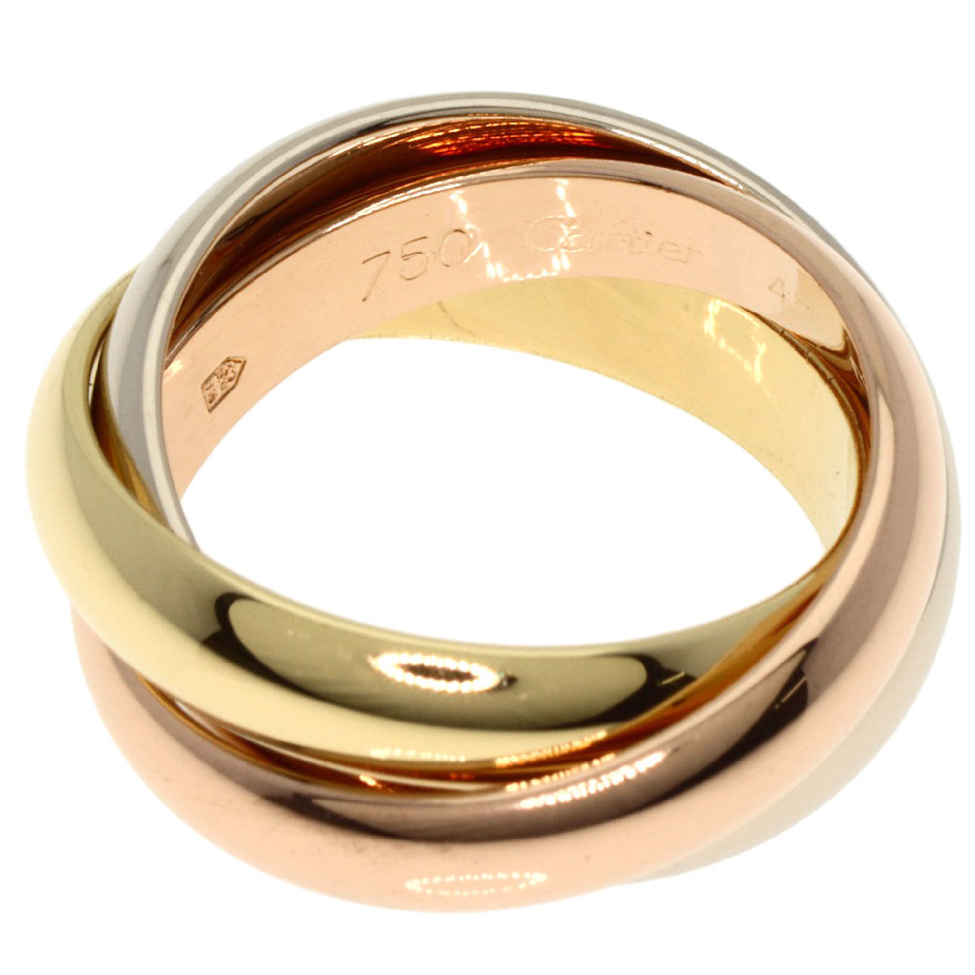 Cartier Trinity MM #48 Ring, K18 Yellow Gold, K18WG, K18PG, Women's, CARTIER