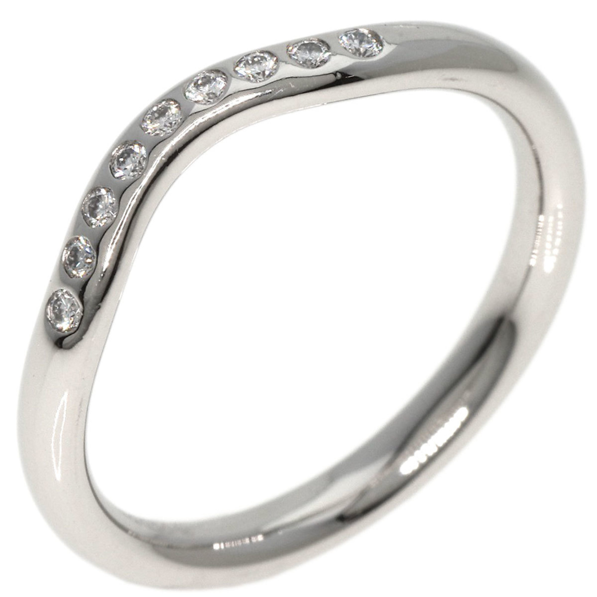 Tiffany & Co. Curved Band Diamond Ring, Platinum PT950, Women's, TIFFANY