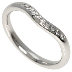 Tiffany & Co. Curved Band Diamond Ring, Platinum PT950, Women's, TIFFANY