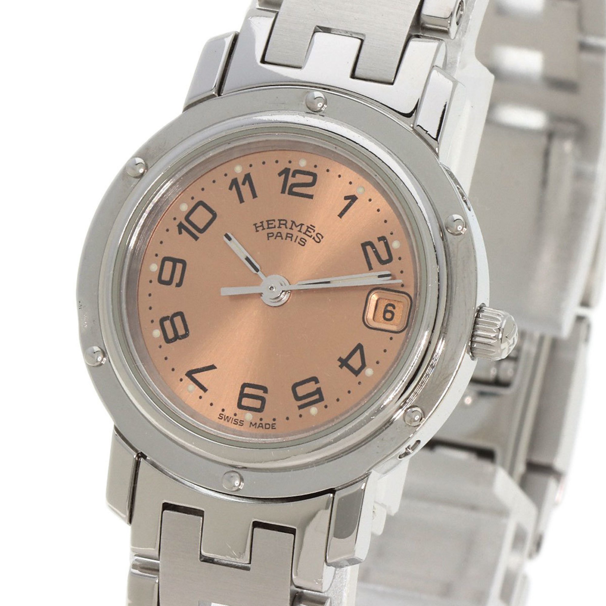 Hermes CL4.210 Clipper Watch Stainless Steel SS Ladies HERMES