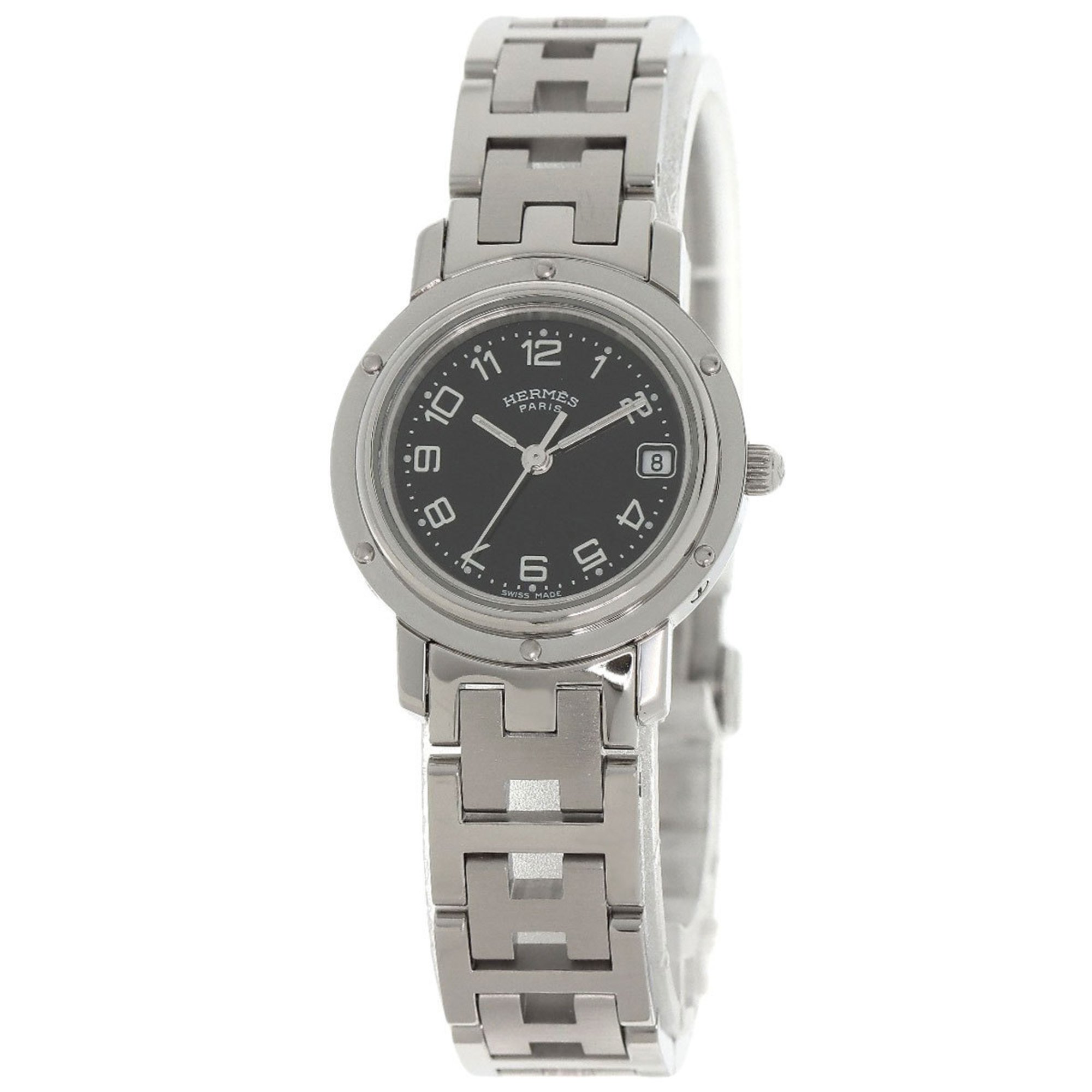 Hermes CL4.210 Clipper Watch Stainless Steel SS Ladies HERMES