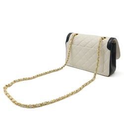 CHANEL Chanel Matelasse Coco Mark Chain Shoulder Bag Leather Bicolor White Navy