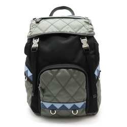 PRADA Prada Quilted Backpack Rucksack Nylon Leather ARDESIA Gray NERO Black Purchased at a domestic boutique 1BZ039