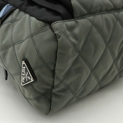 PRADA Prada Quilted Backpack Rucksack Nylon Leather ARDESIA Gray NERO Black Purchased at a domestic boutique 1BZ039