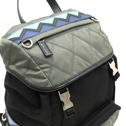 PRADA Prada Quilted Backpack Rucksack Nylon Leather ARDESIA Gray NERO Black Purchased at a domestic boutique 1BZ039