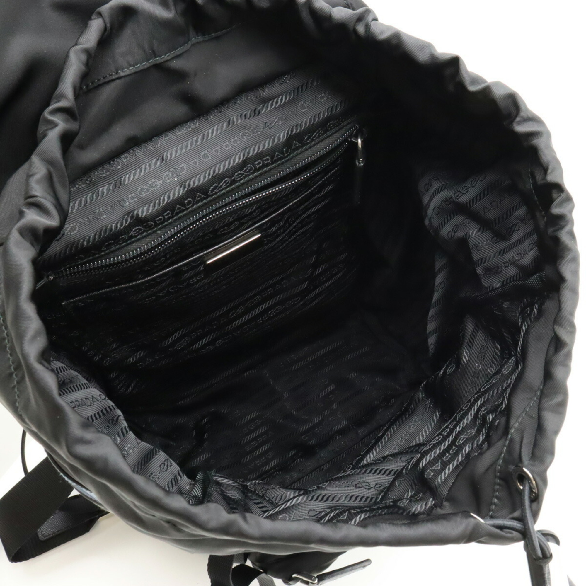 PRADA Prada Quilted Backpack Rucksack Nylon Leather ARDESIA Gray NERO Black Purchased at a domestic boutique 1BZ039