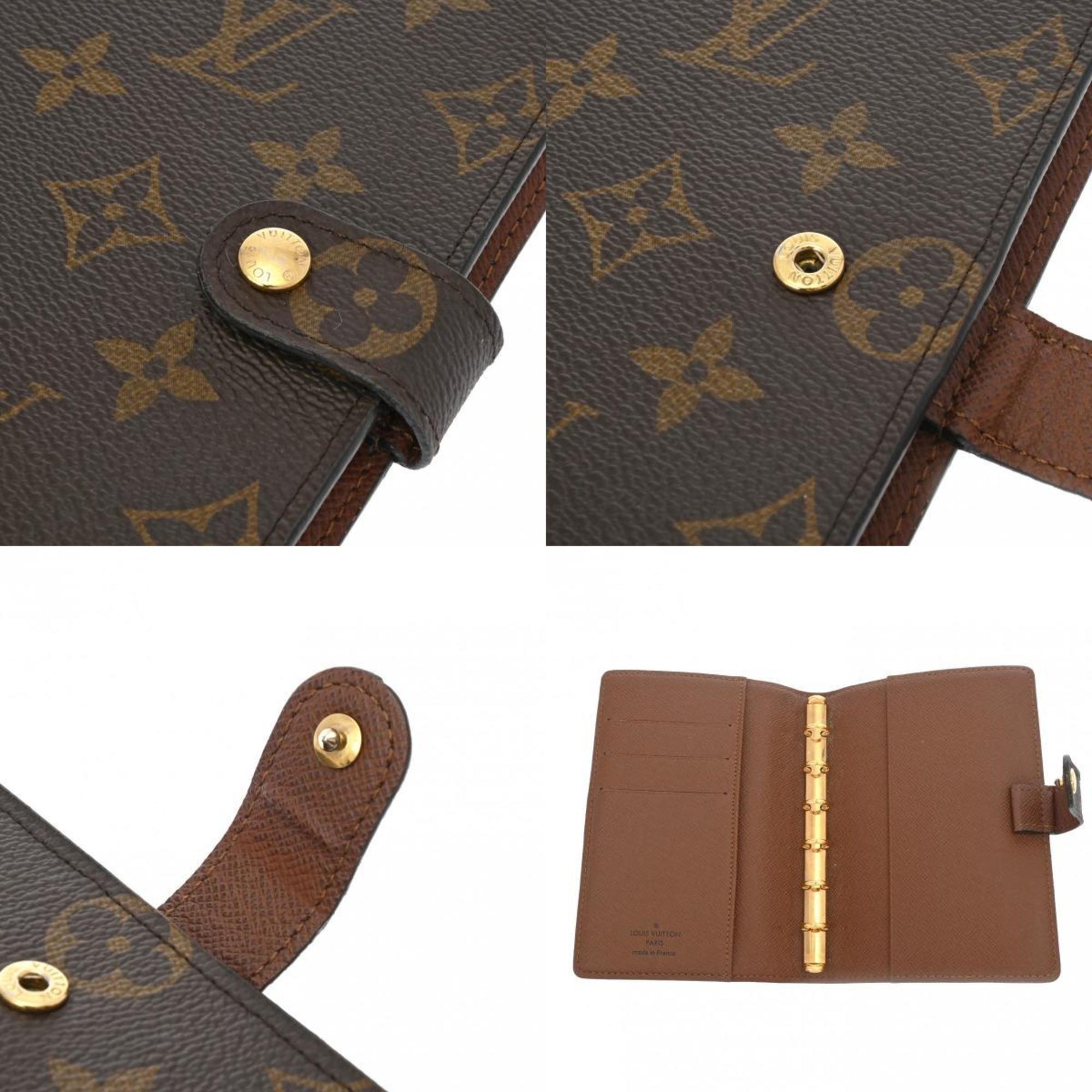 LOUIS VUITTON Louis Vuitton Monogram Agenda PM Brown R20005 Unisex Canvas Notebook Cover