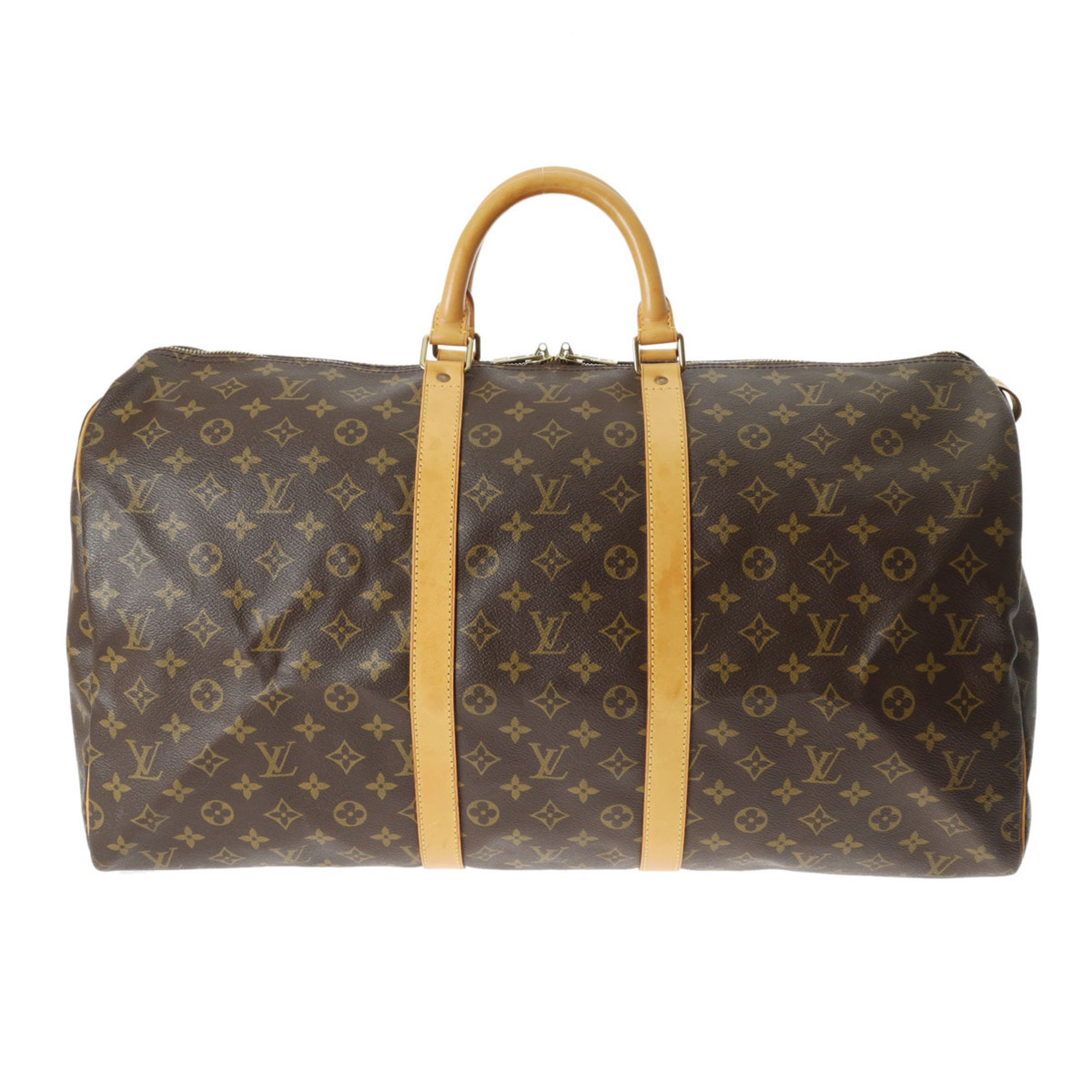 LOUIS VUITTON Louis Vuitton Monogram Keepall 55 Brown M41424 Unisex Canvas Boston Bag