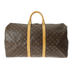 LOUIS VUITTON Louis Vuitton Monogram Keepall 55 Brown M41424 Unisex Canvas Boston Bag