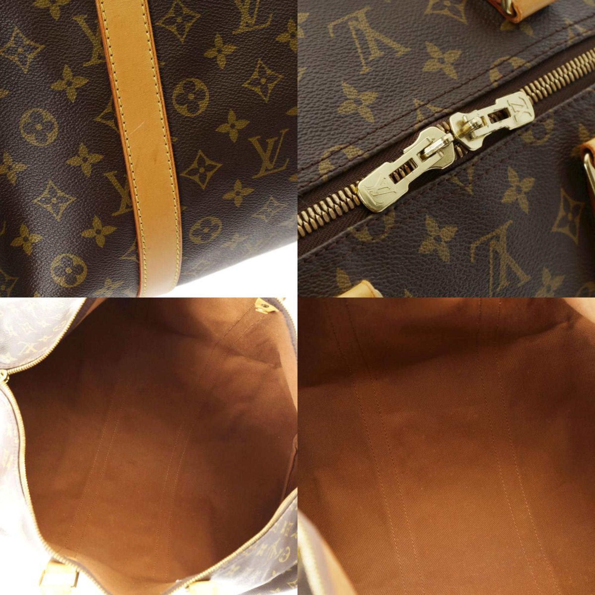 LOUIS VUITTON Louis Vuitton Monogram Keepall 55 Brown M41424 Unisex Canvas Boston Bag