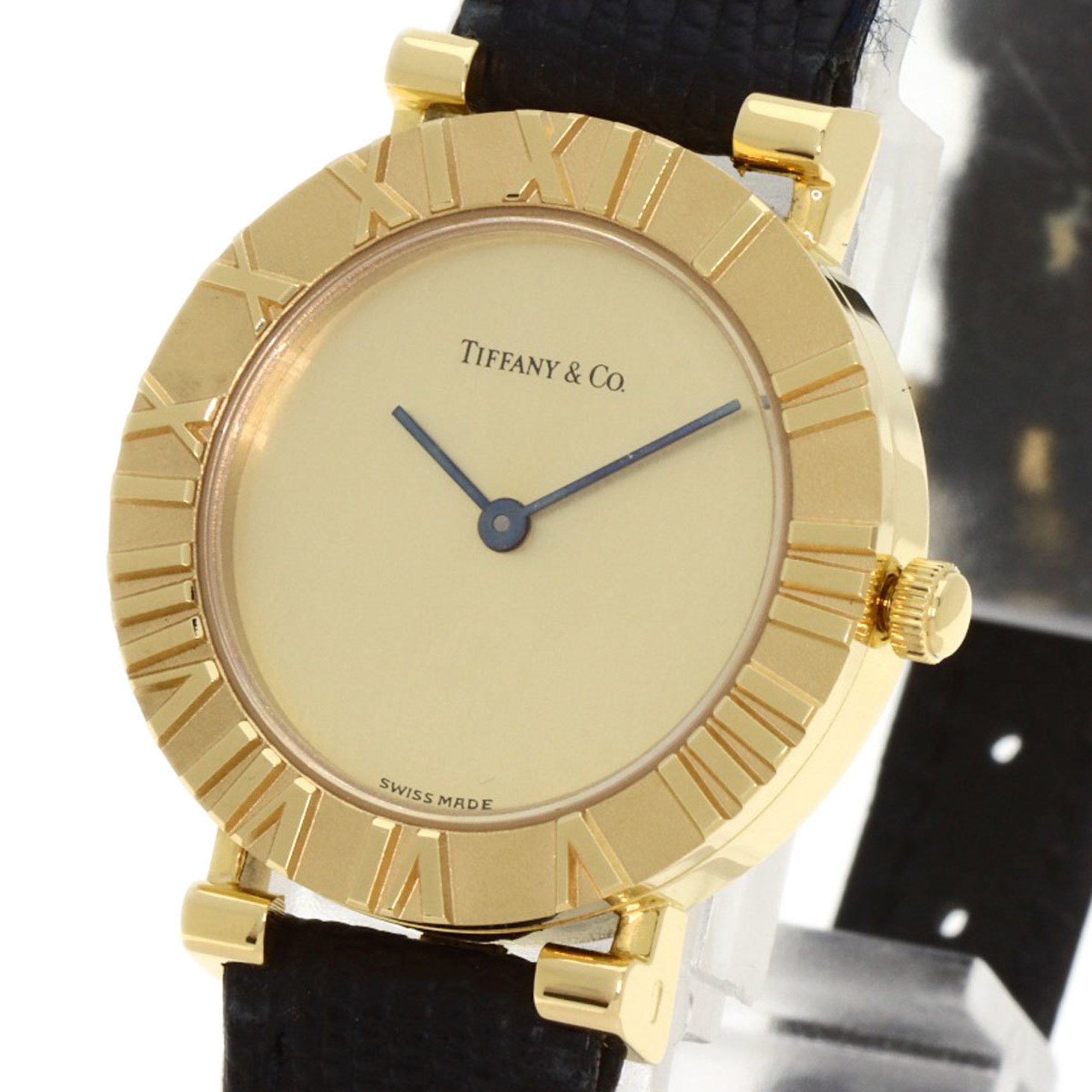 Tiffany Atlas Watch, 18K Yellow Gold, Leather, Women's, TIFFANY&Co.