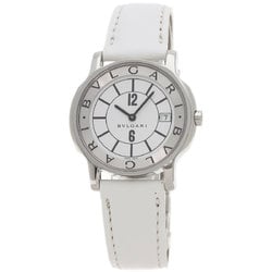 BVLGARI ST35S Solotempo Watch Stainless Steel Leather Men's