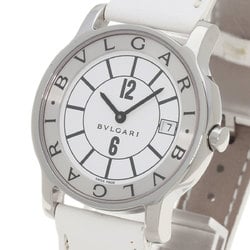 BVLGARI ST35S Solotempo Watch Stainless Steel Leather Men's