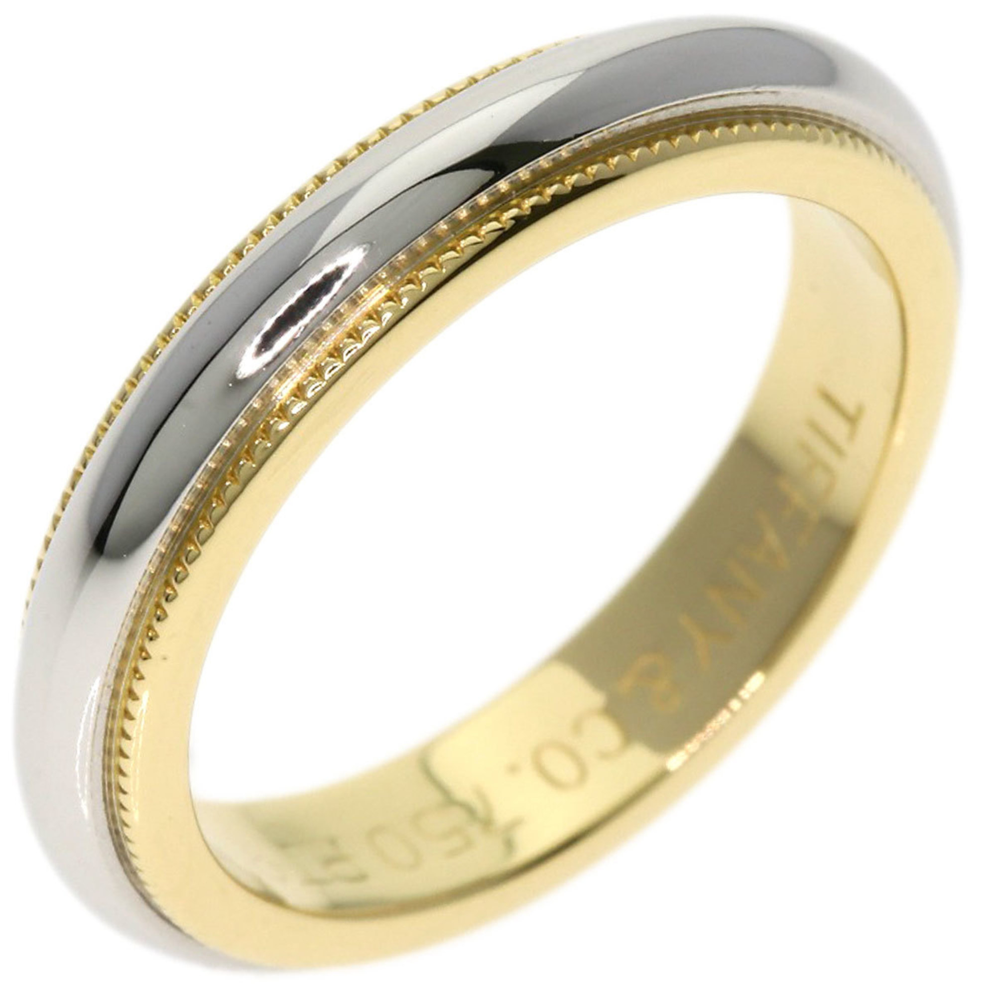 Tiffany & Co. Milgrain Ring, 18K Yellow Gold, PT950, Women's, TIFFANY