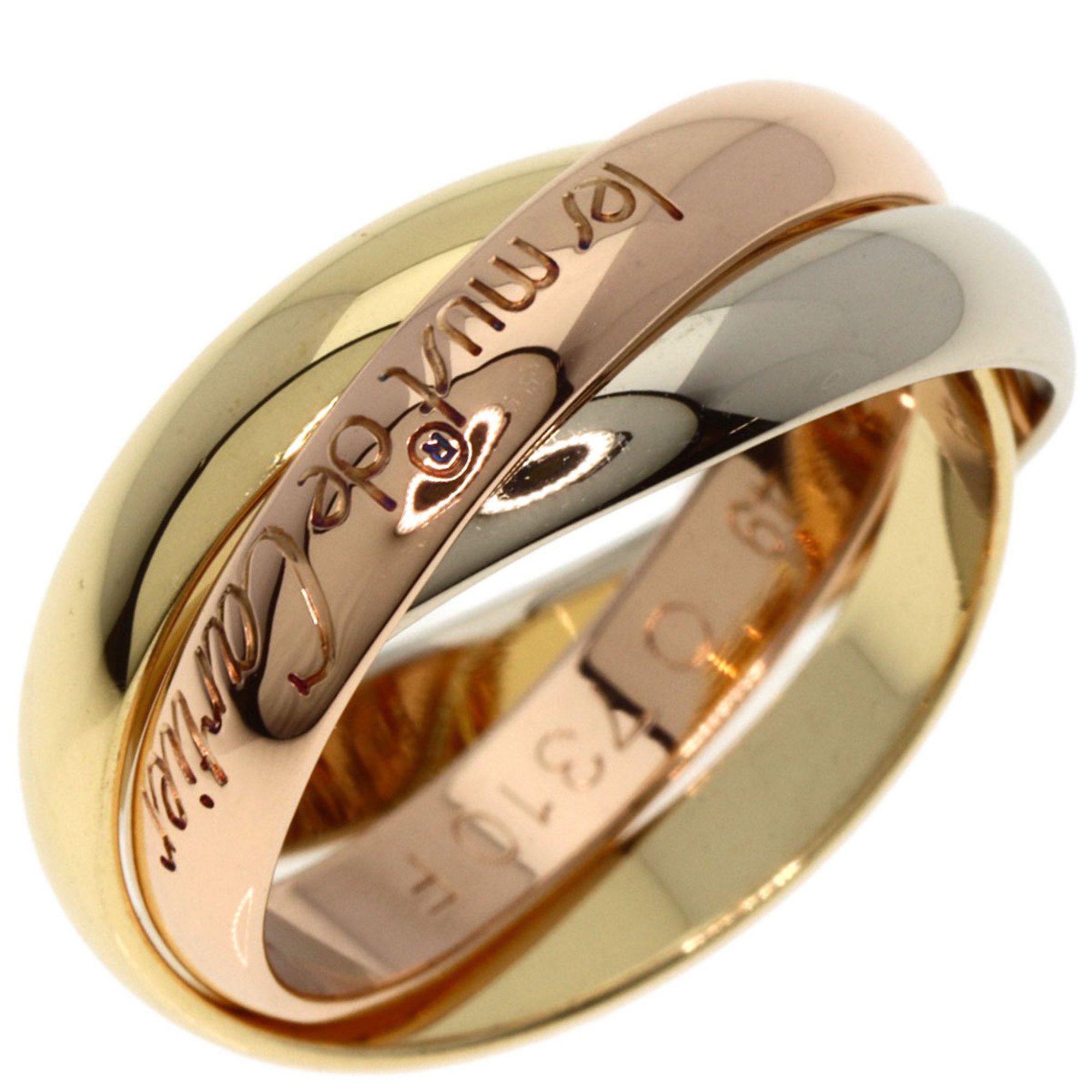 Cartier Trinity #49 Ring, K18 Yellow Gold, K18WG, K18PG, Women's, CARTIER