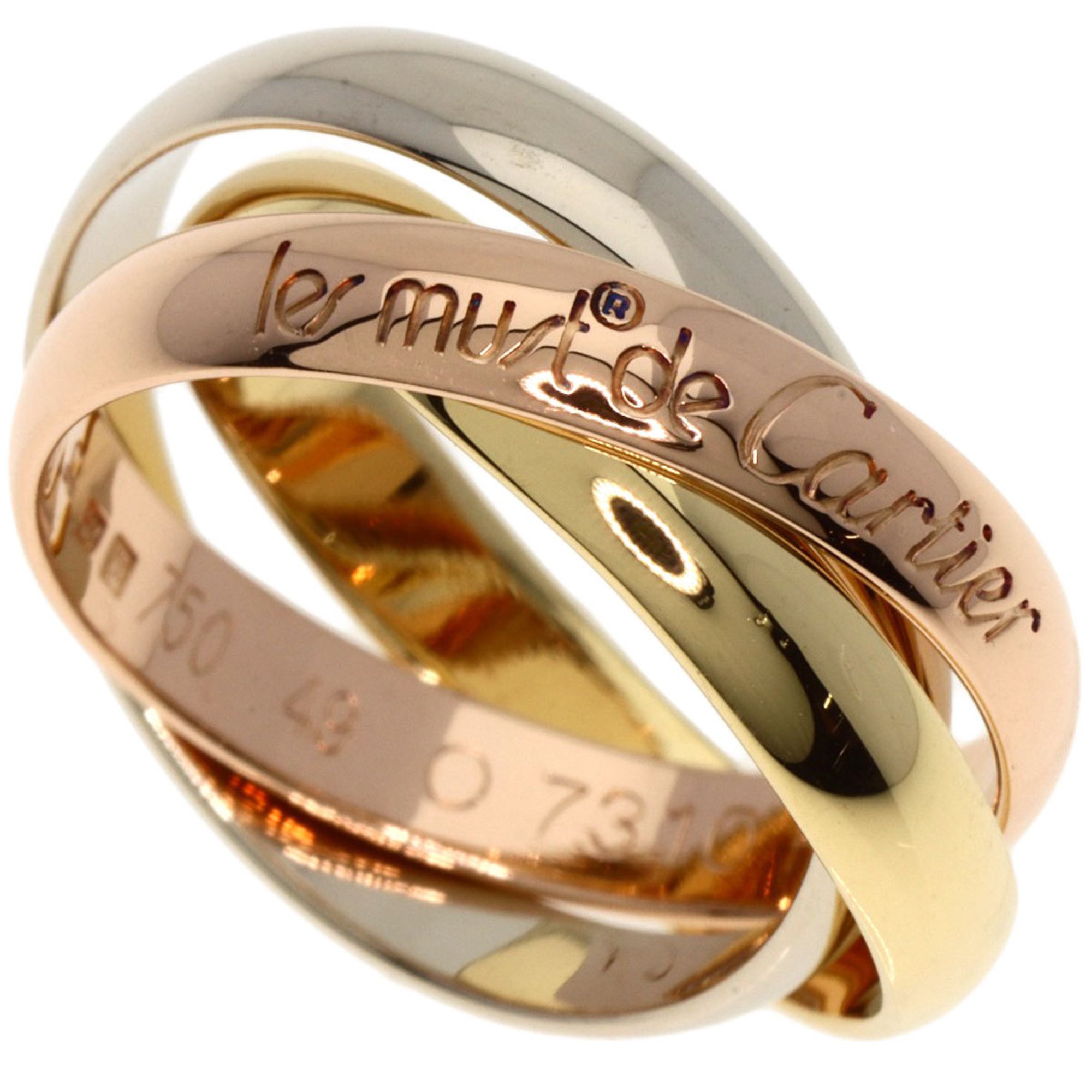 Cartier Trinity #49 Ring, K18 Yellow Gold, K18WG, K18PG, Women's, CARTIER