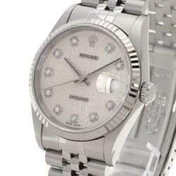 Rolex 16234G Datejust 10P Diamond Watch Stainless Steel SS K18WG Men's ROLEX