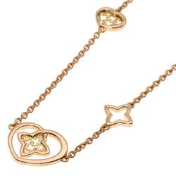 Louis Vuitton Monogram Flower Heart Sautoir Necklace K18 Pink Gold Women's LOUIS VUITTON