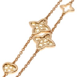 Louis Vuitton Monogram Flower Heart Sautoir Necklace K18 Pink Gold Women's LOUIS VUITTON