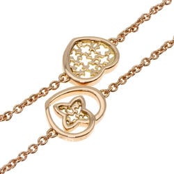 Louis Vuitton Monogram Flower Heart Sautoir Necklace K18 Pink Gold Women's LOUIS VUITTON