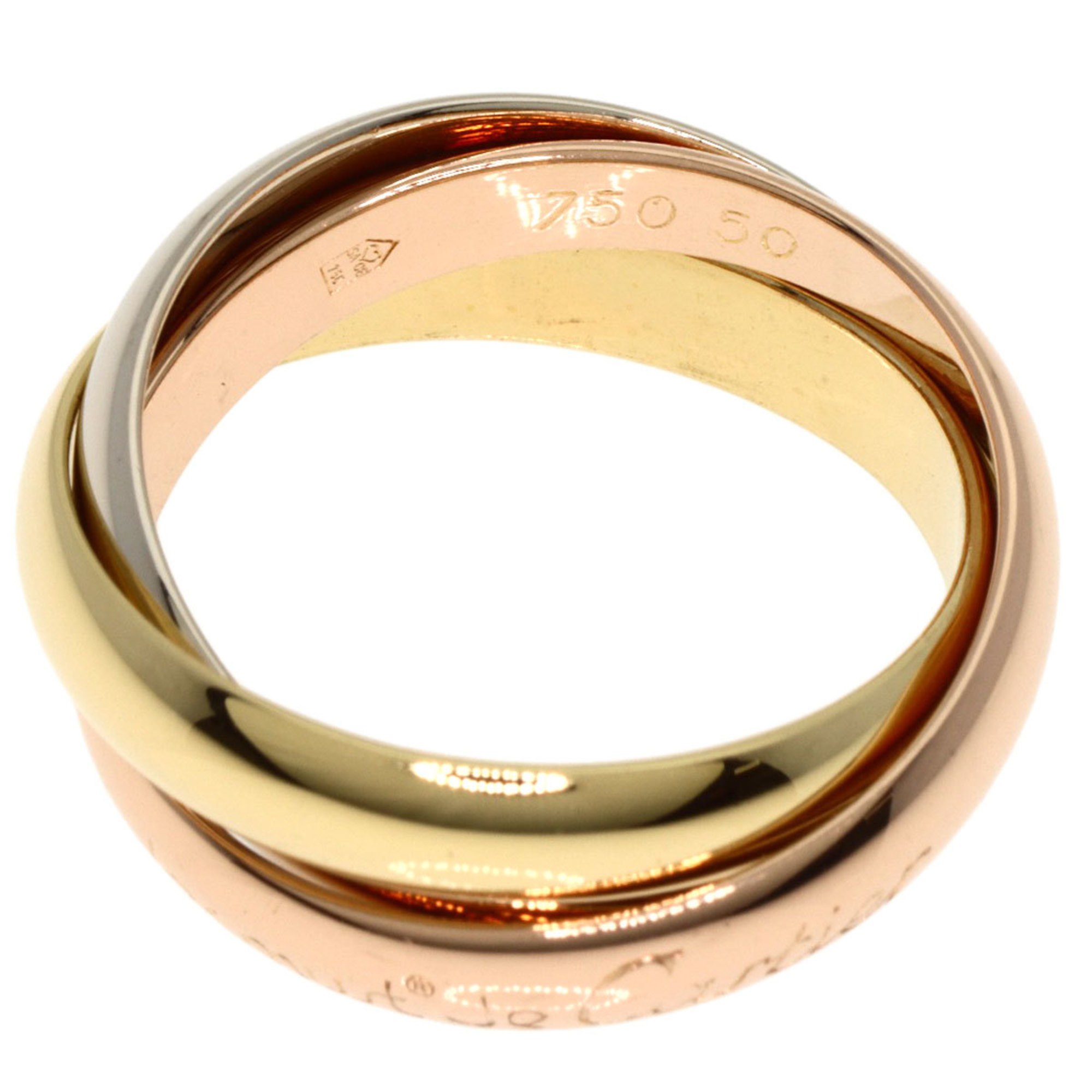 Cartier Trinity #50 Ring, K18 Yellow Gold, K18WG, K18PG, Women's, CARTIER