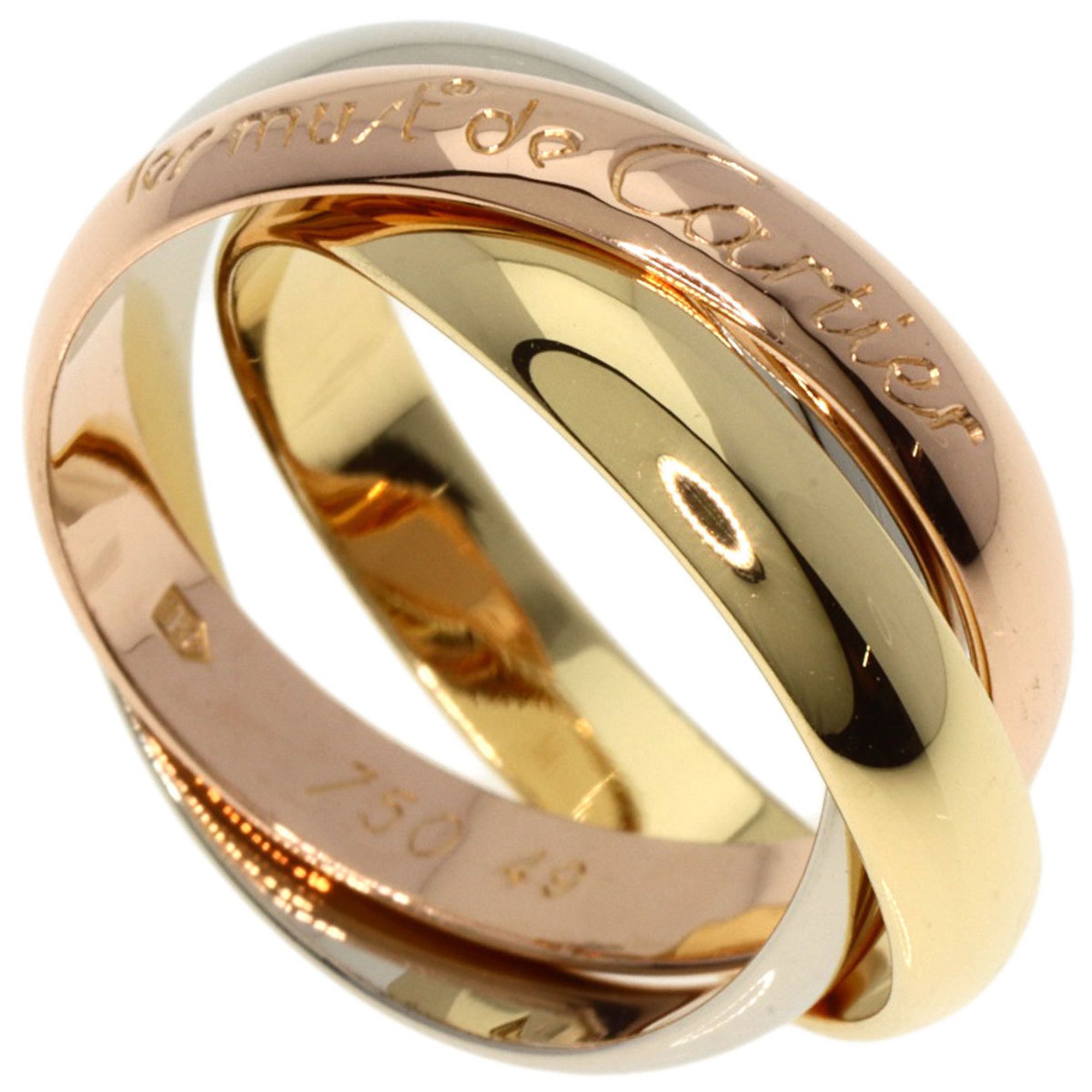 Cartier Trinity #49 Ring, K18 Yellow Gold, K18WG, K18PG, Women's, CARTIER