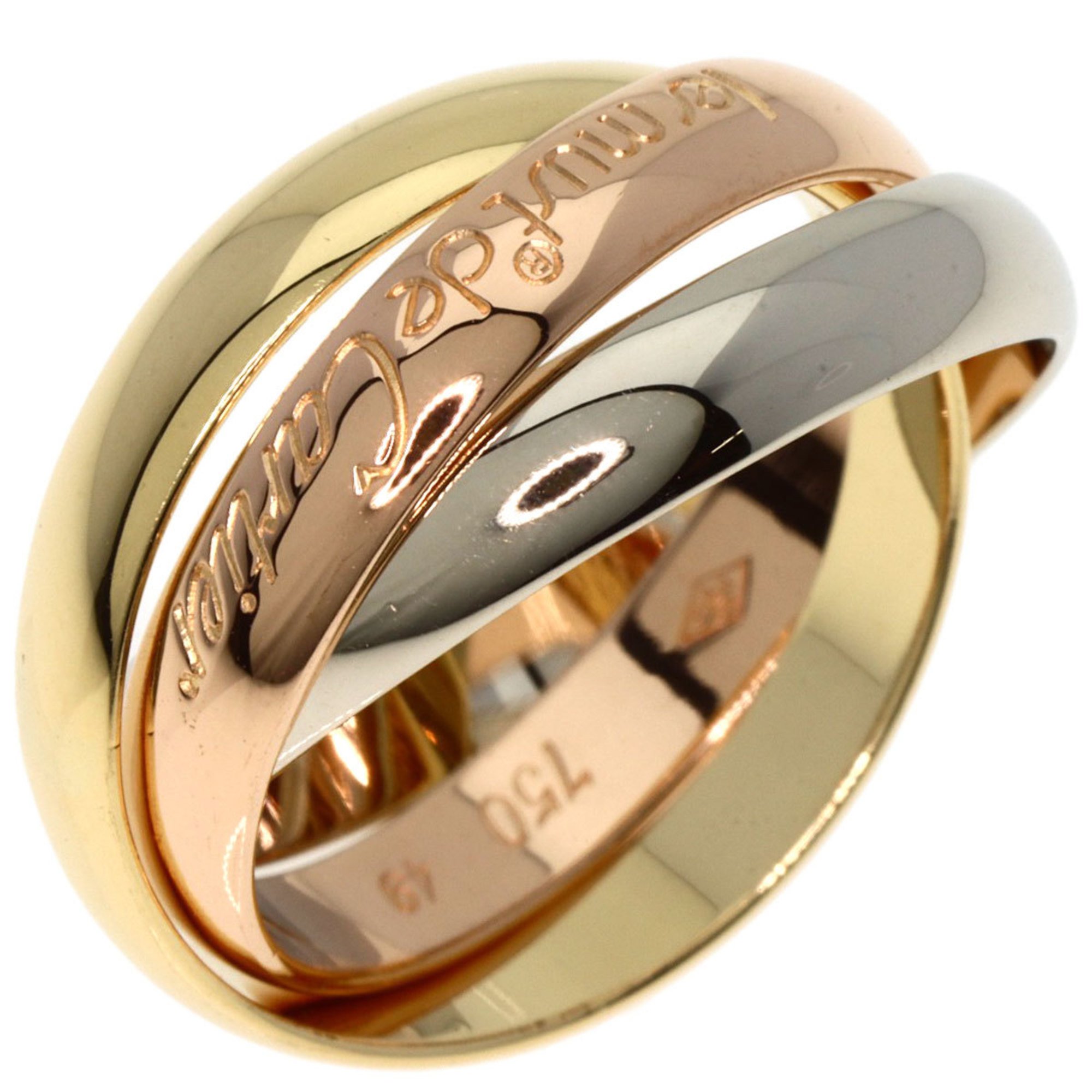 Cartier Trinity #49 Ring, K18 Yellow Gold, K18WG, K18PG, Women's, CARTIER