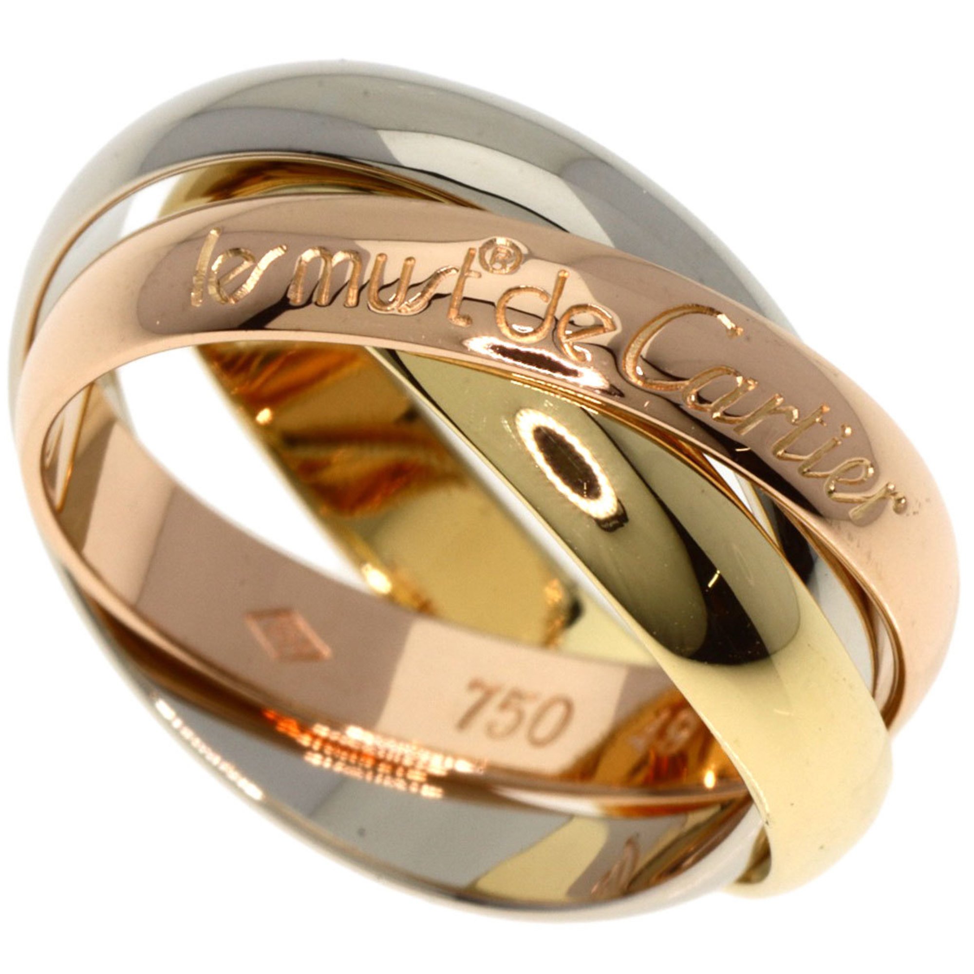 Cartier Trinity #49 Ring, K18 Yellow Gold, K18WG, K18PG, Women's, CARTIER