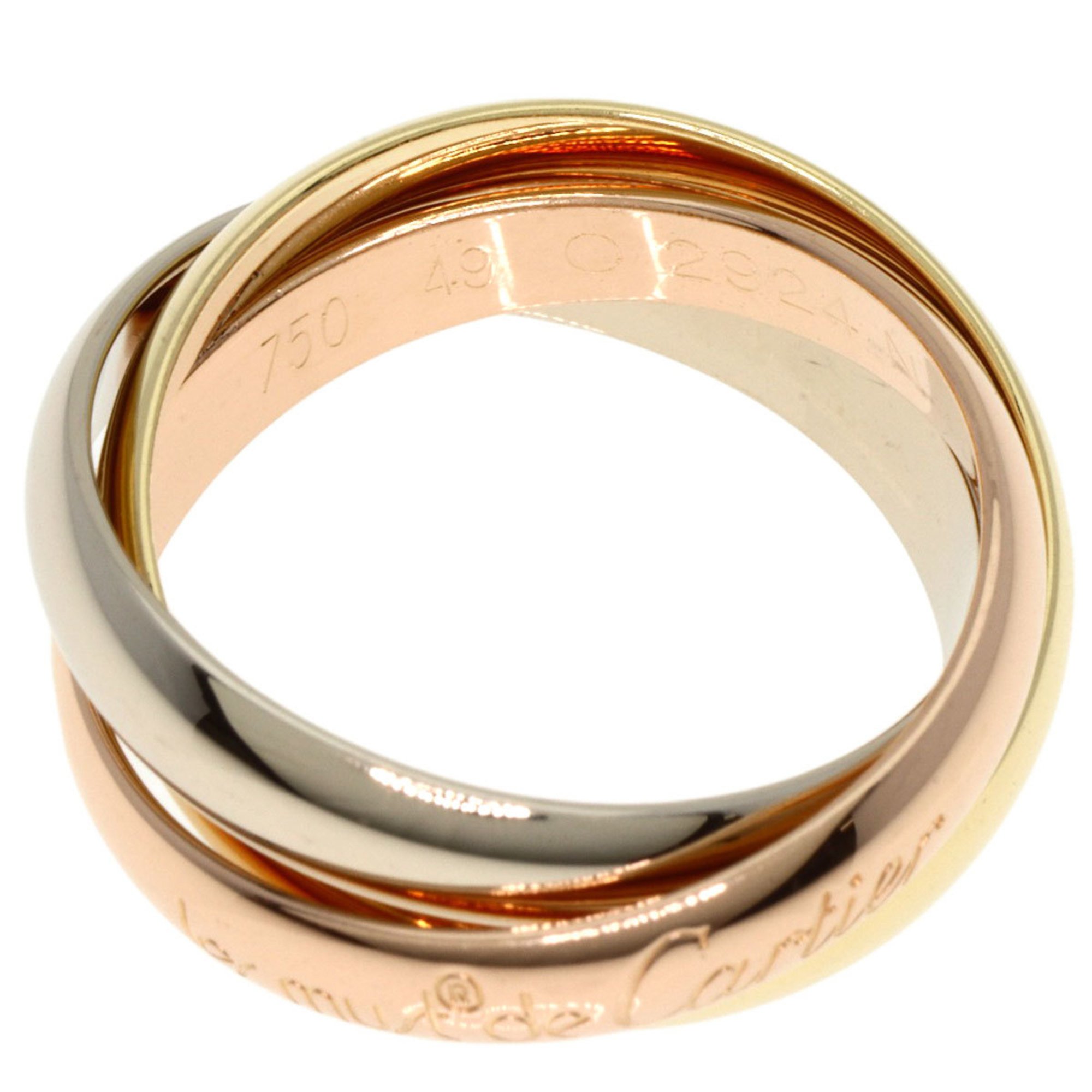 Cartier Trinity #49 Ring, K18 Yellow Gold, K18WG, K18PG, Women's, CARTIER