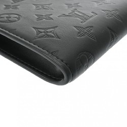 LOUIS VUITTON Louis Vuitton Monogram Shadow Pochette Jour Black M82080 Men's Calfskin Clutch Bag