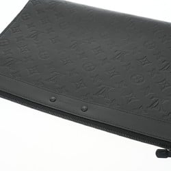 LOUIS VUITTON Louis Vuitton Monogram Shadow Pochette Jour Black M82080 Men's Calfskin Clutch Bag