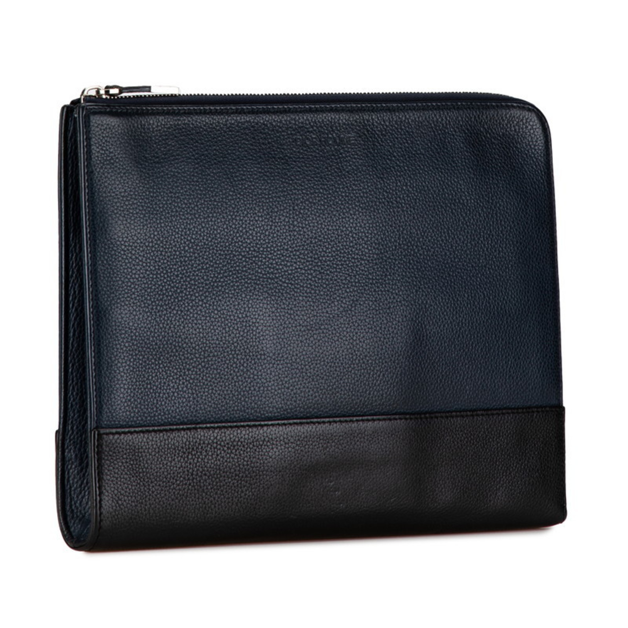 Dior Homme Clutch Bag Navy Black Leather Men's