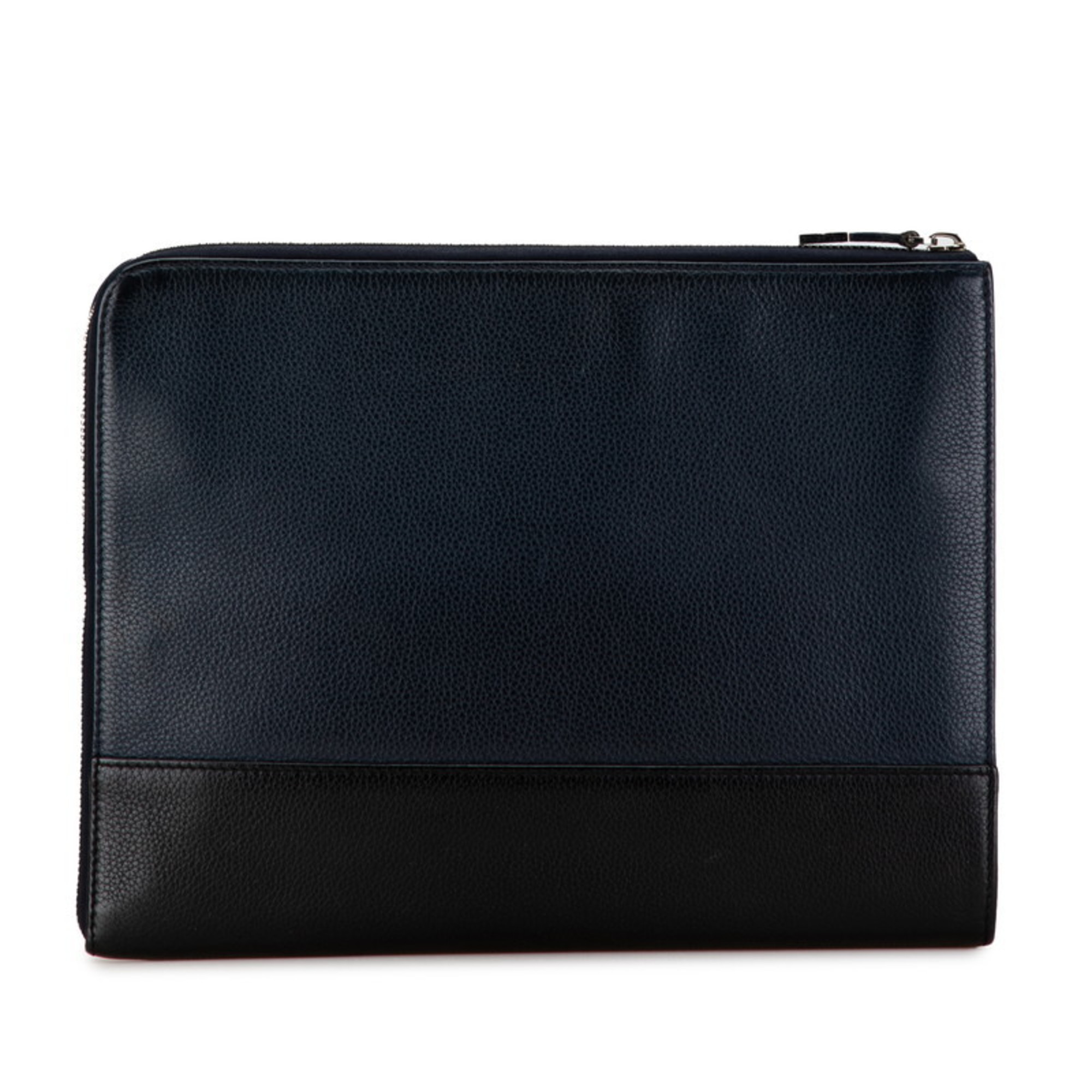 Dior Homme Clutch Bag Navy Black Leather Men's