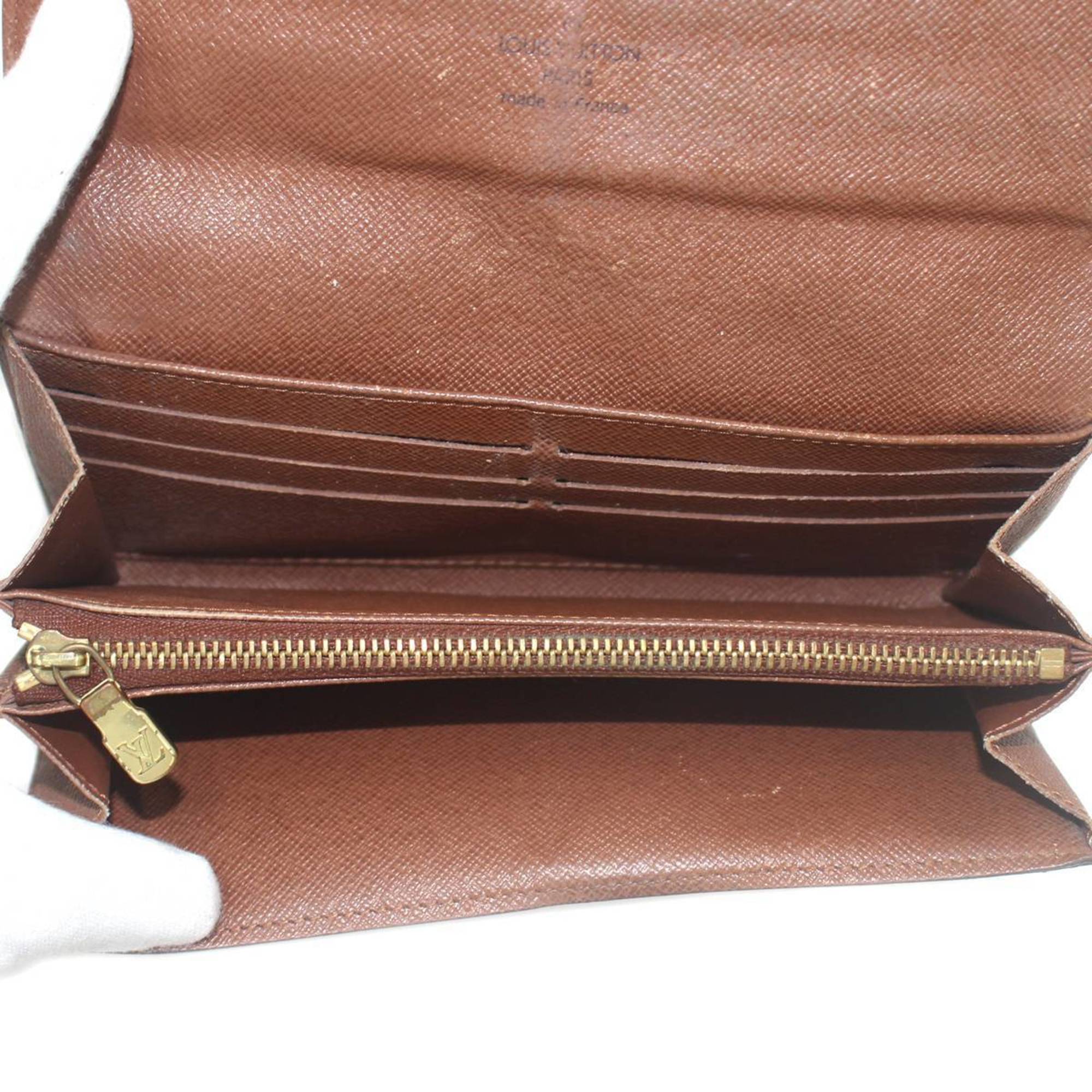 LOUIS VUITTON Louis Vuitton Portefeuille Sarah Bi-fold Long Wallet Monogram Brown M61734 SP4067