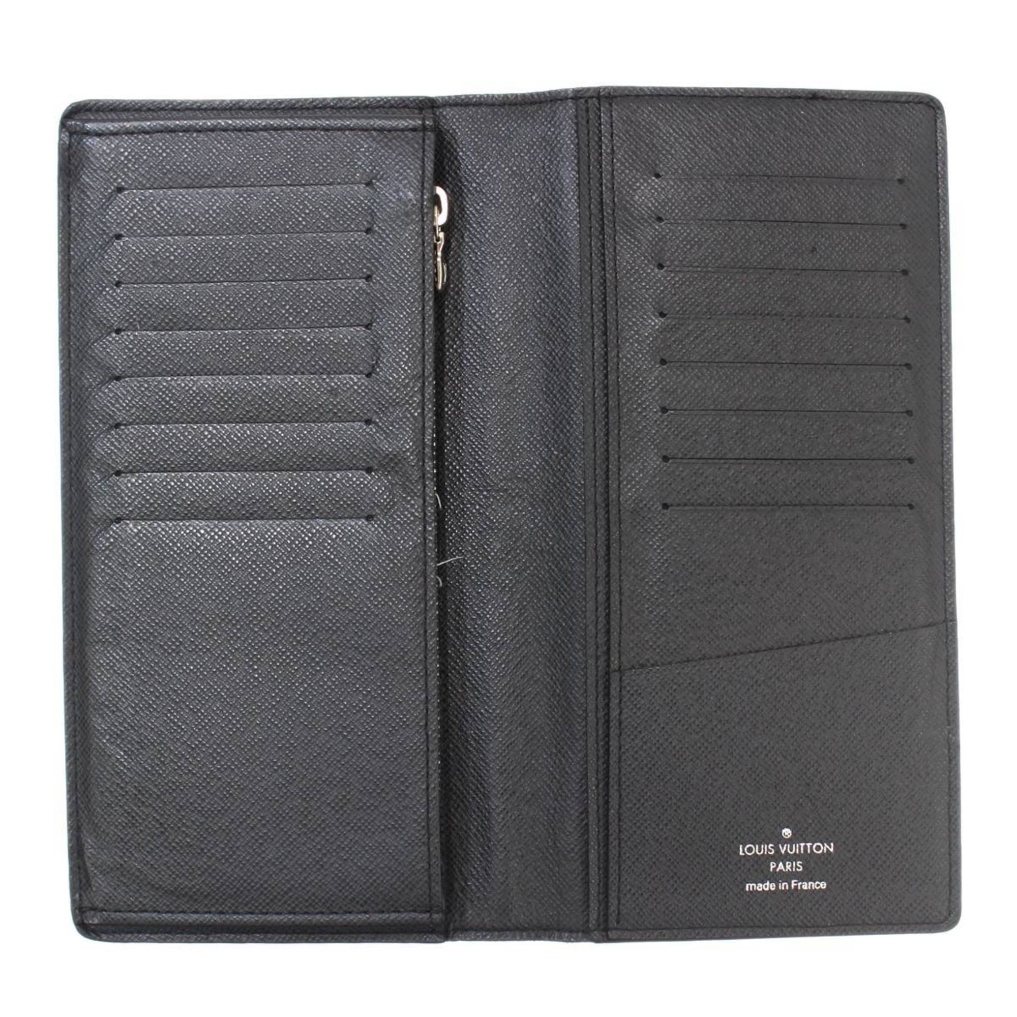 LOUIS VUITTON Louis Vuitton Portefeuille Brazza Bi-fold Long Wallet Taiga Ardoise M30501 T175